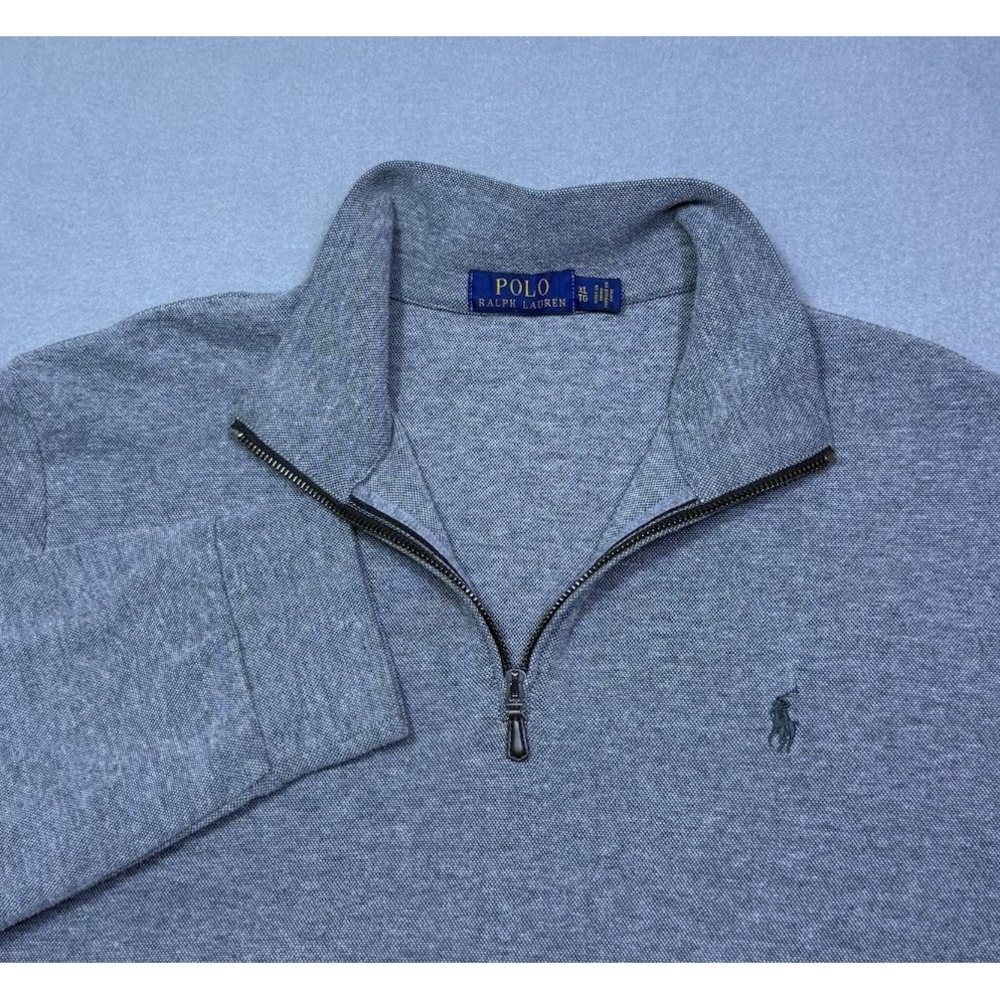 Polo Ralph Lauren 1/4 Zip Pullover Mens XL Gray Normcore Modern Dadcore